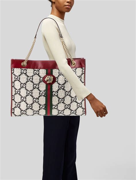 gucci rajah tweed tote